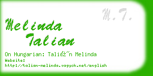 melinda talian business card